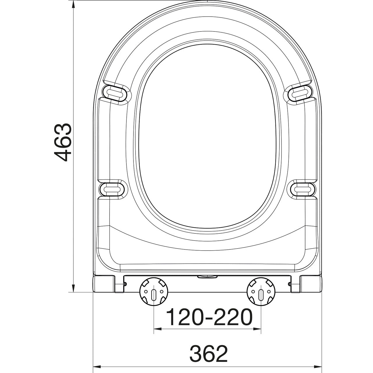 Long D Slimline Euroshowers Toilet Seat