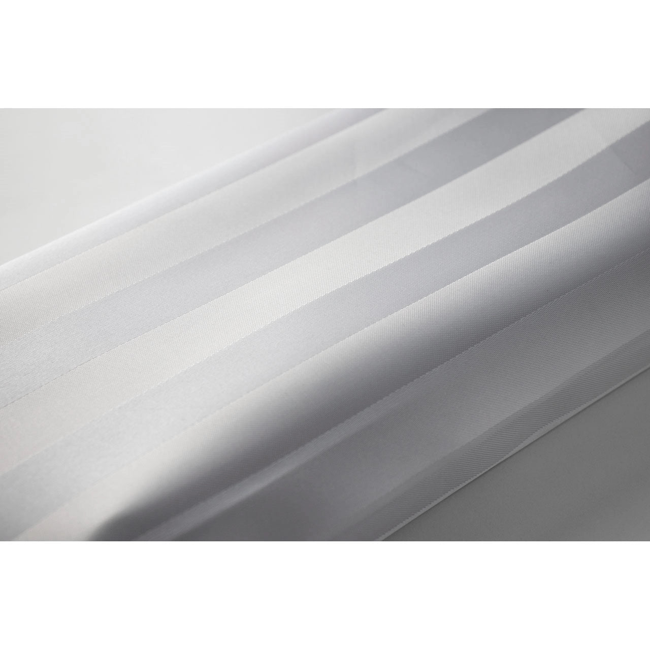 Satin White Striped Shower Curtain