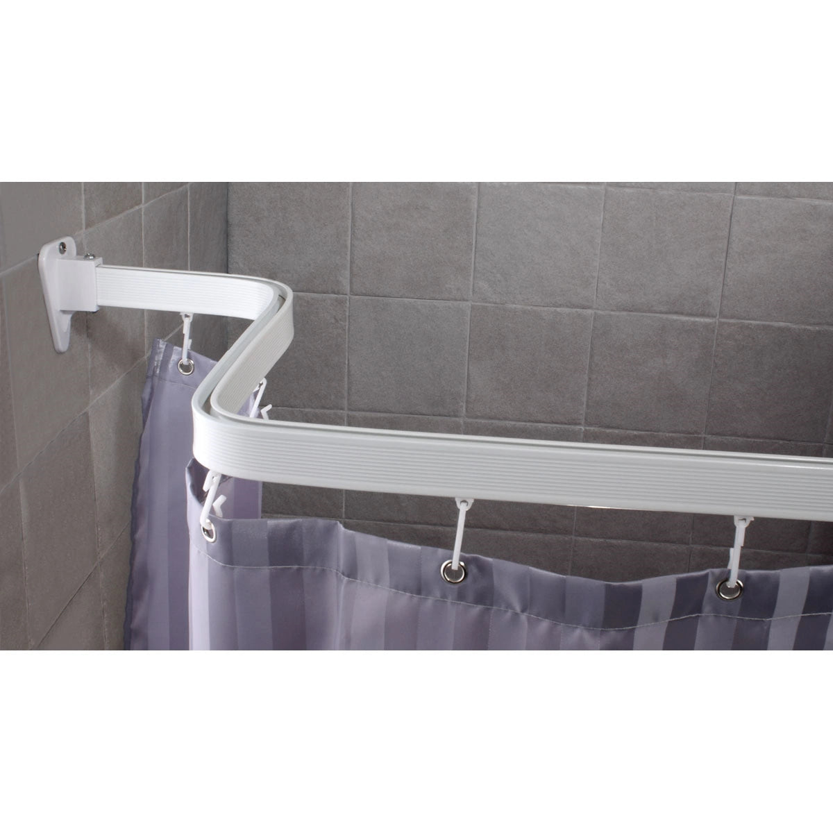 Euroshowers White Benditrack Shower Curtain Track