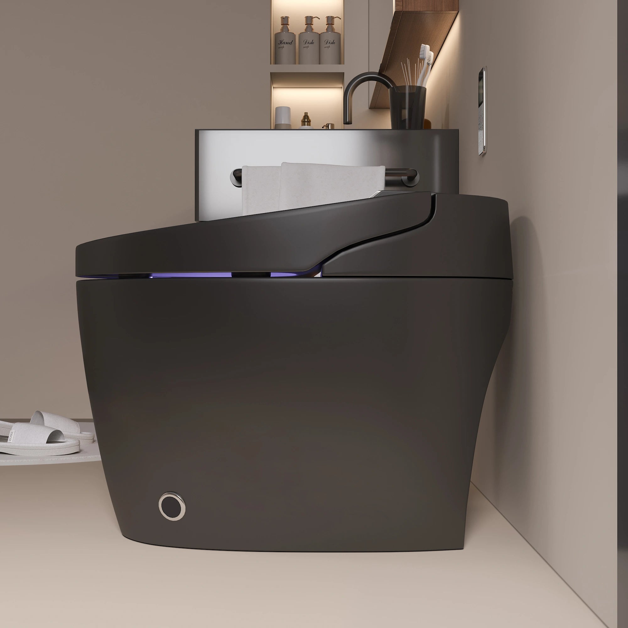 Black Kushiro Luxury High-Tech Japanese Style Smart Toilet & Bidet