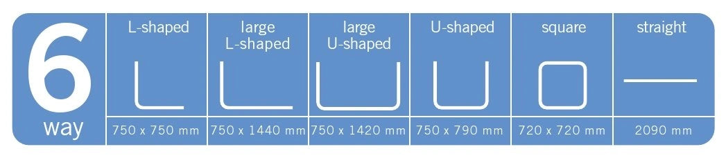 Croydex 6 Way Modular Shower Curtain Rail