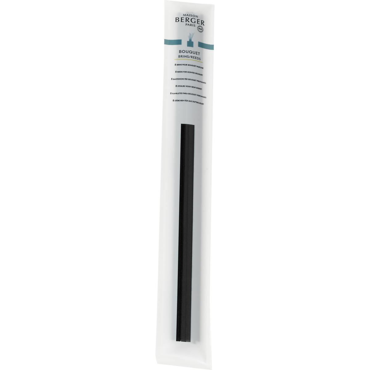 Pack of 8 synthetic black sticks/reeds