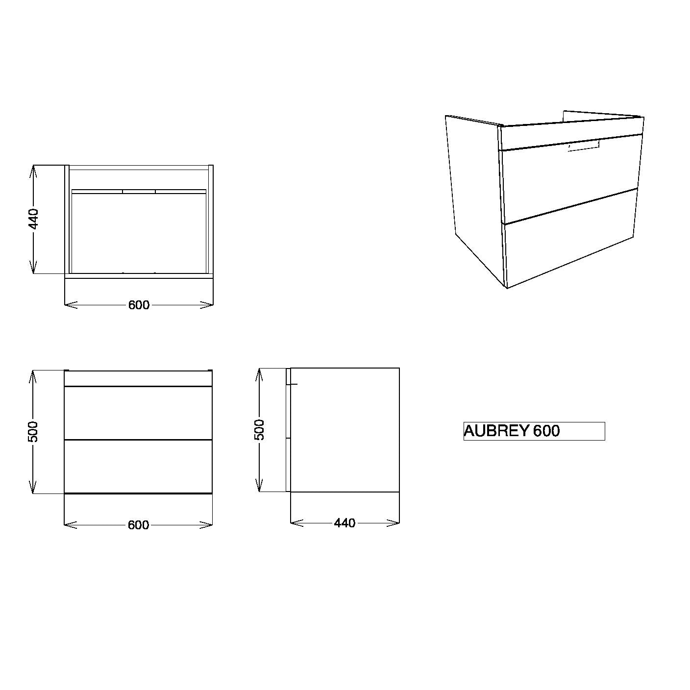 Aubrey Wall Hung Counter Top Vanity Unit
