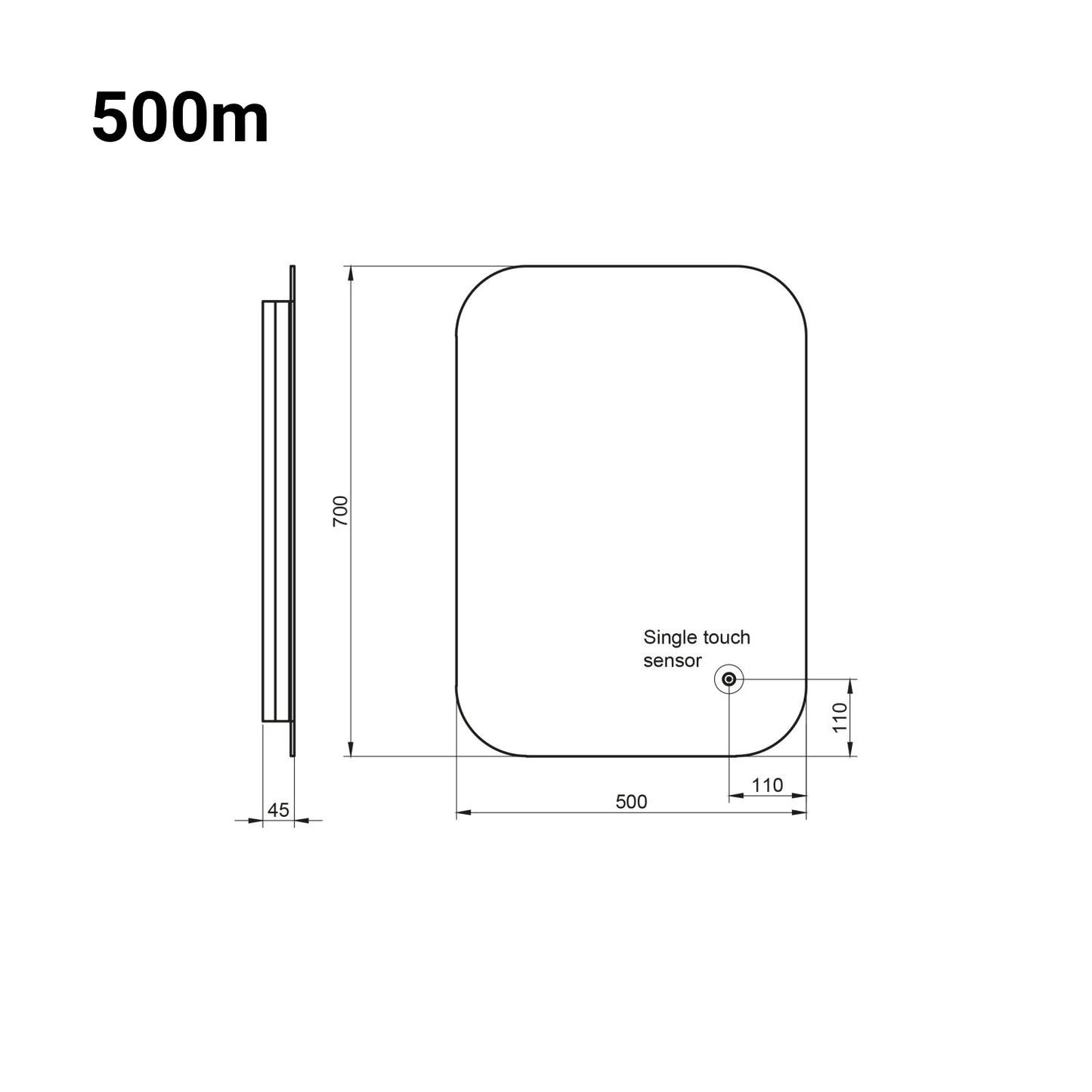 Aura Wall Hung Soft Edge LED Mirror