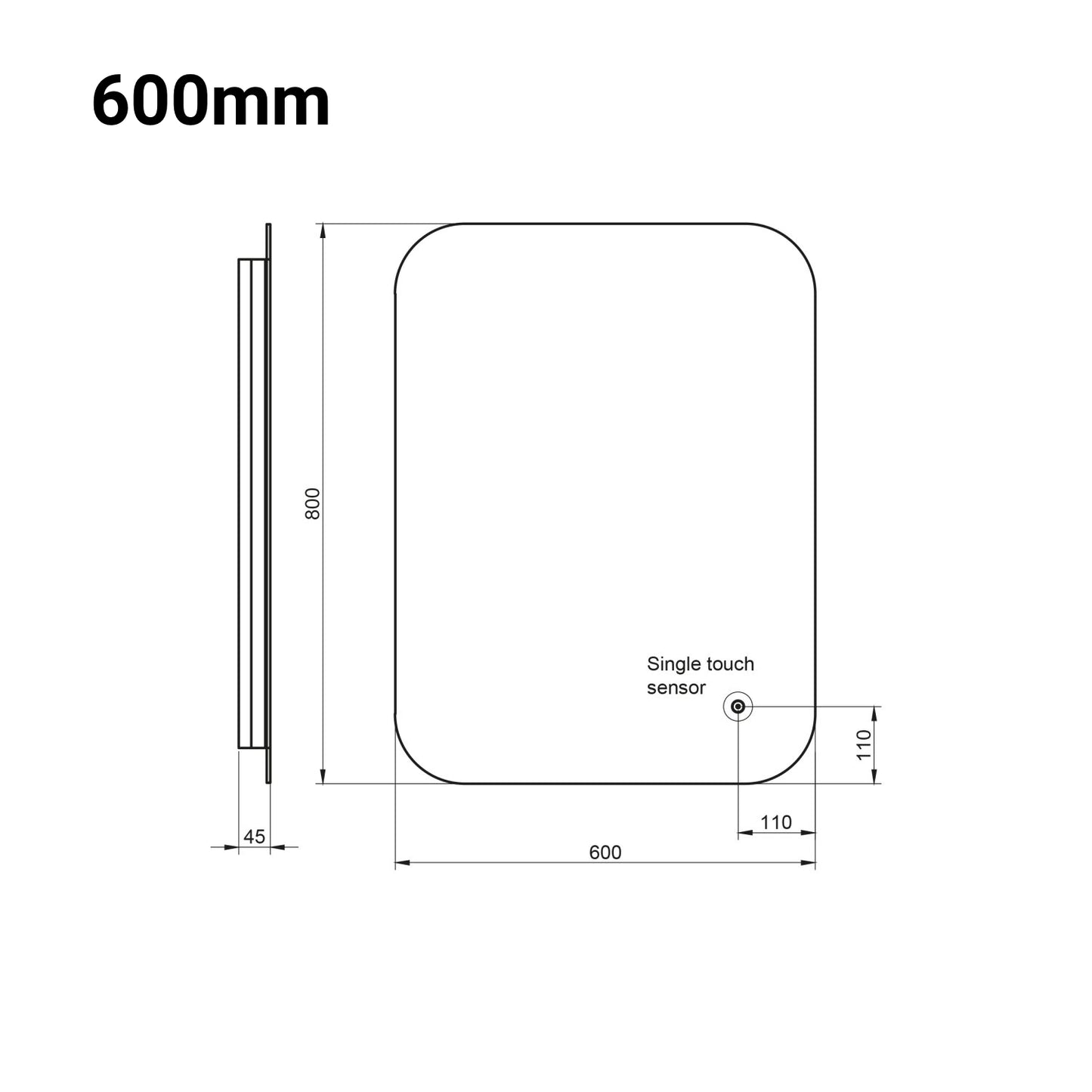 Aura Wall Hung Soft Edge LED Mirror