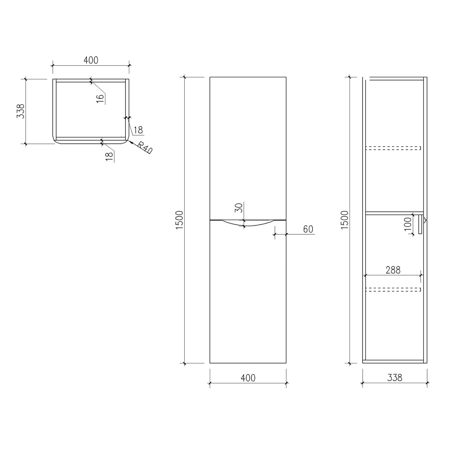 Bella Tall Boy Bathroom Cabinet