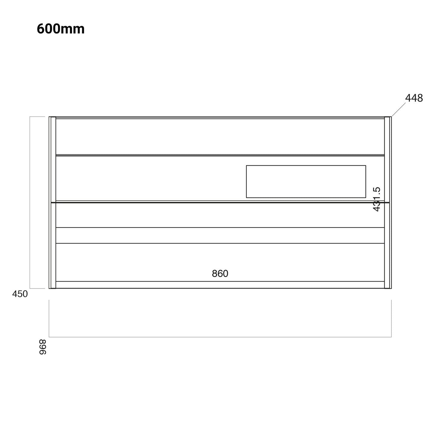 Bella Wall Hung Basin Sink Vanity Unit
