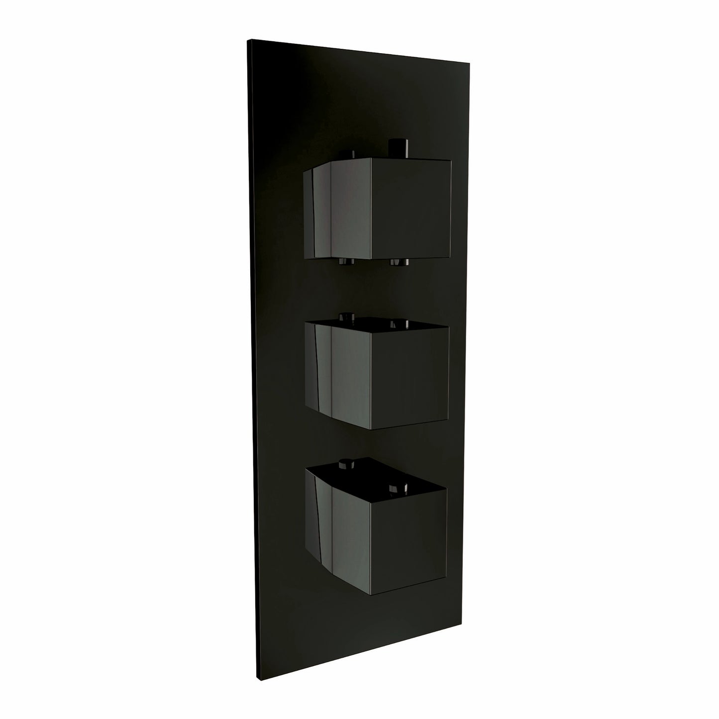 Matt Black Square Handle Thermostatic Concealed Shower Valve