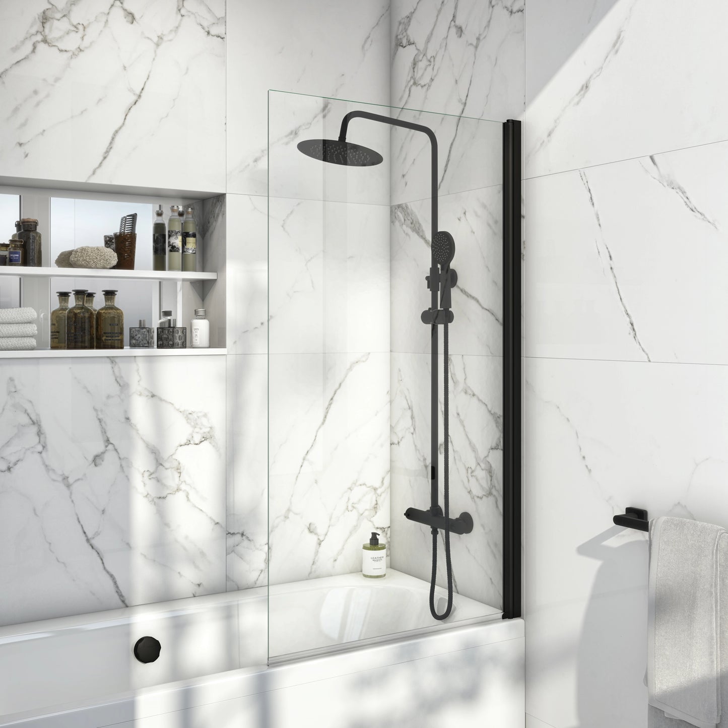 Ethereal Straight Edge Shower Bath Screen