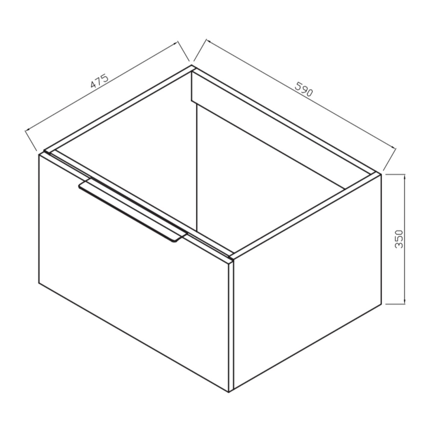 Chevron Wall Hung 600mm Basin Sink Vanity Unit