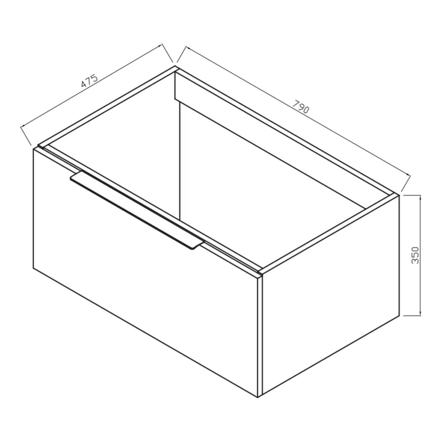 Chevron Wall Hung 800mm Basin Sink Vanity Unit