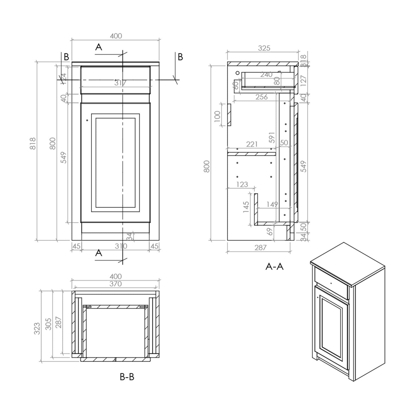 Classica Floor Standing Bathroom Side Cabinet