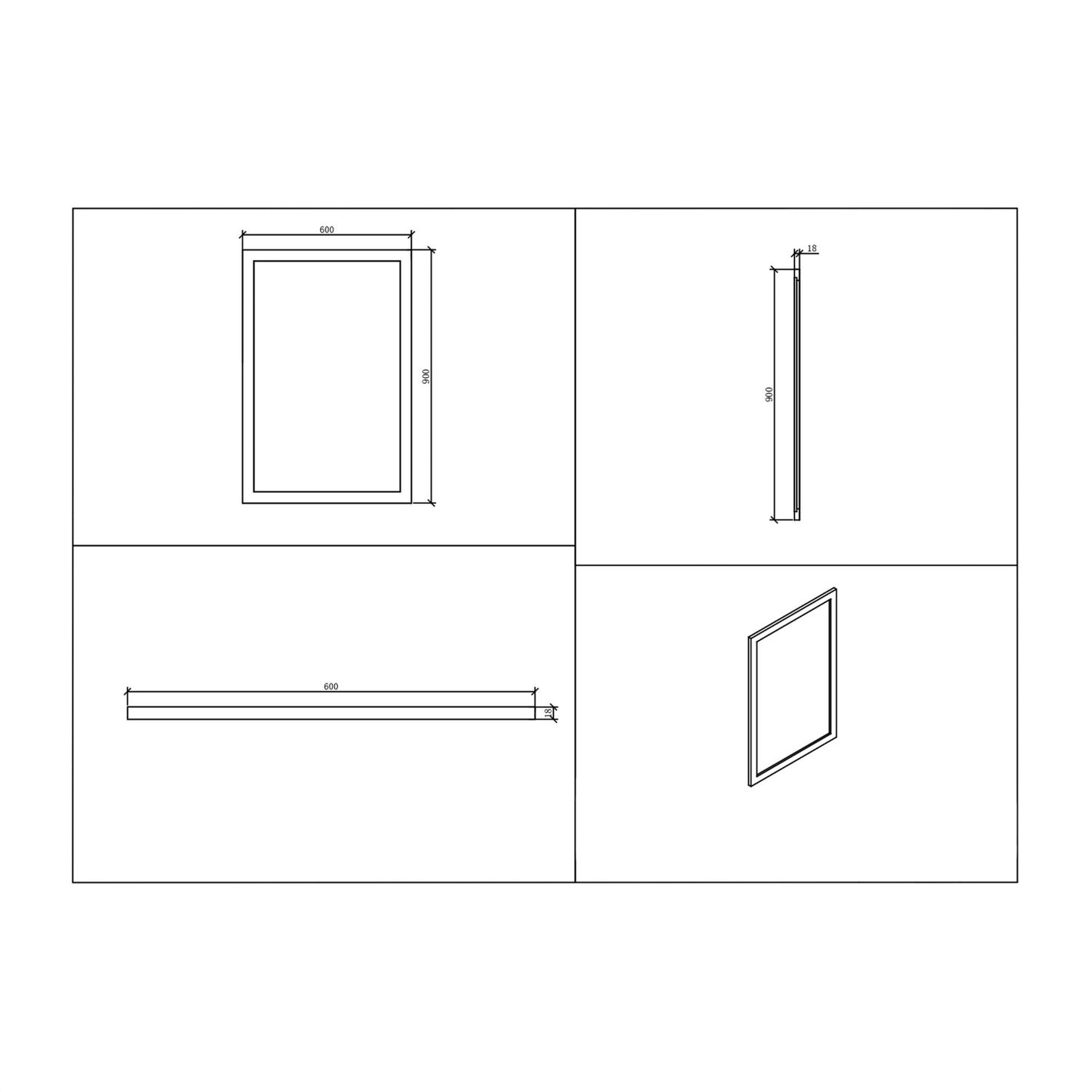 Classica Mirror 900 x 600mm