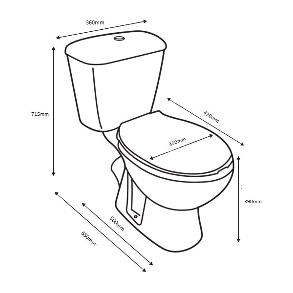 Pronto Open Back Scudo WC Toilet with Soft Close Seat