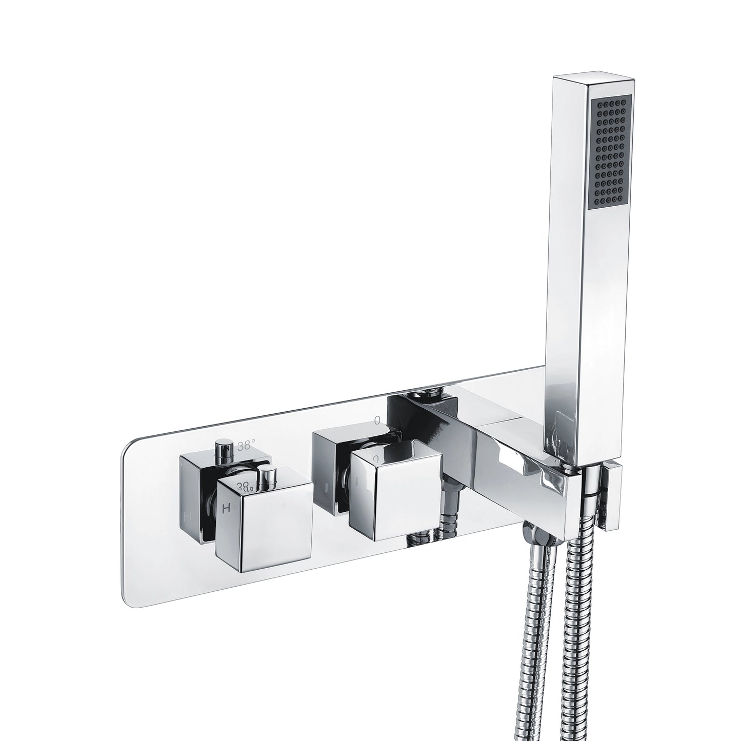 Chrome Thermostatic Concealed Shower Valve With Handset
