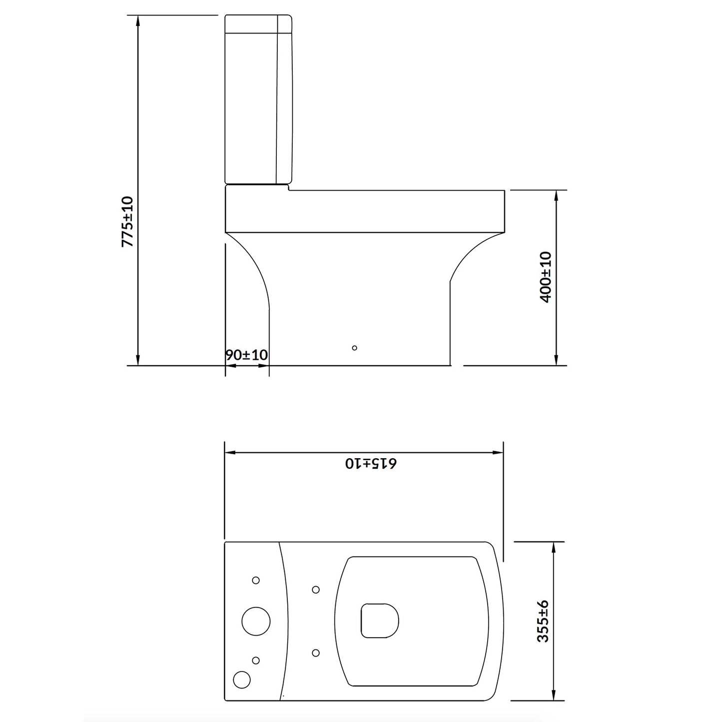 Denza Open Back Scudo WC Toilet with Soft Close Seat Option