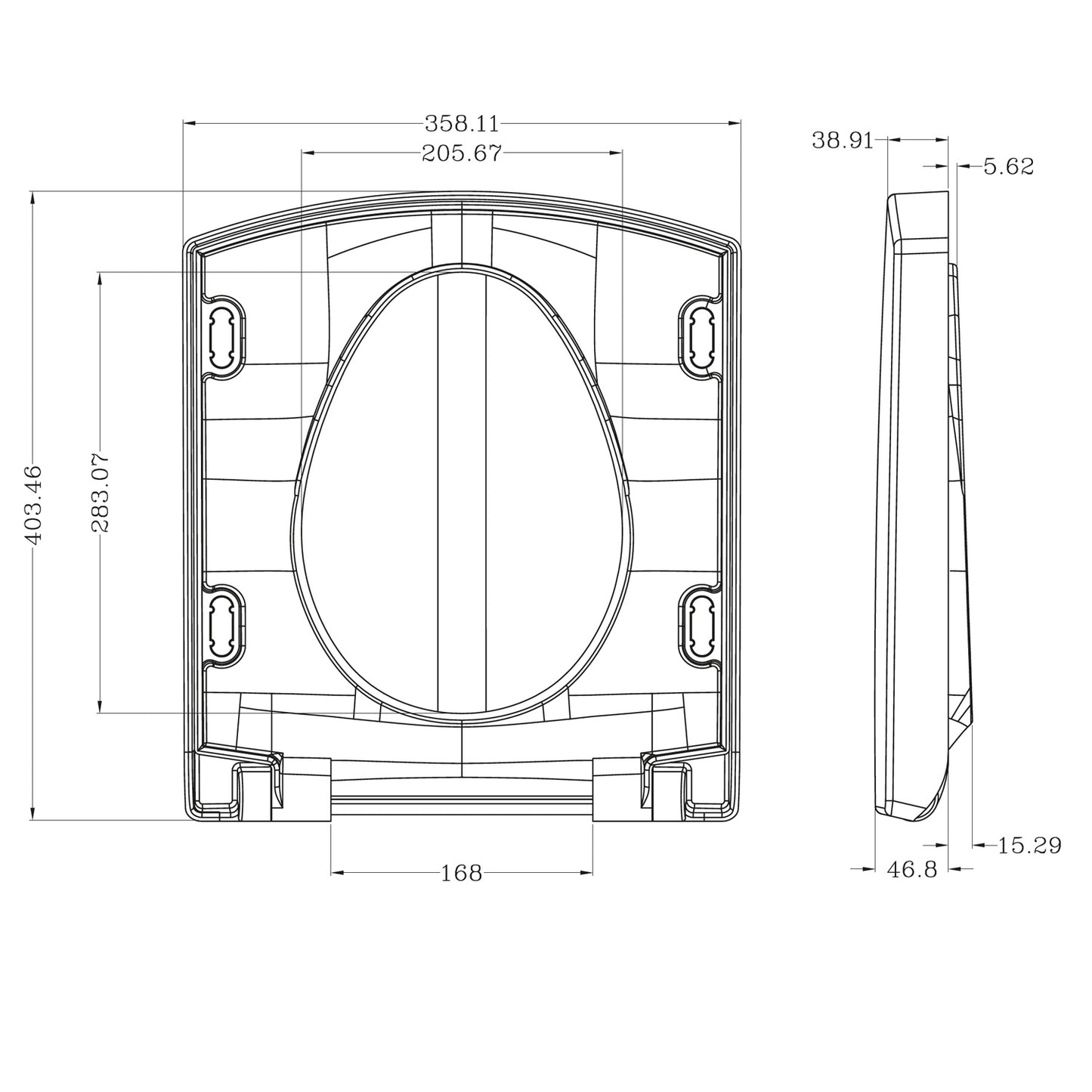 Denza White Scudo Toilet Seat