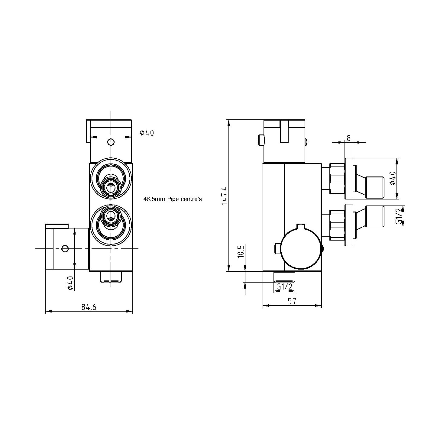 Thermostatic Mixer Vertical Valve for Douche