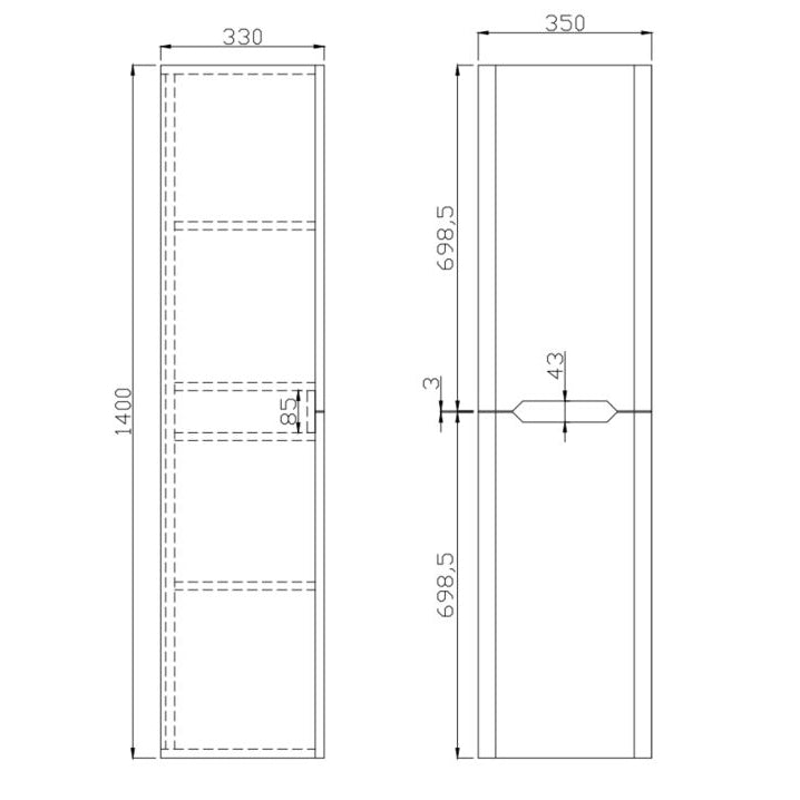 Ella Tall Boy Bathroom Cabinet