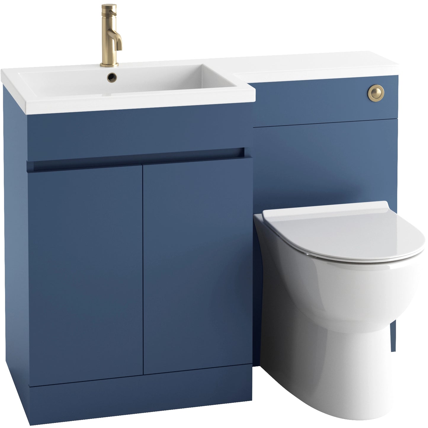 Empire L Shape Basin Sink Vanity Unit & WC Unit Furniture Set