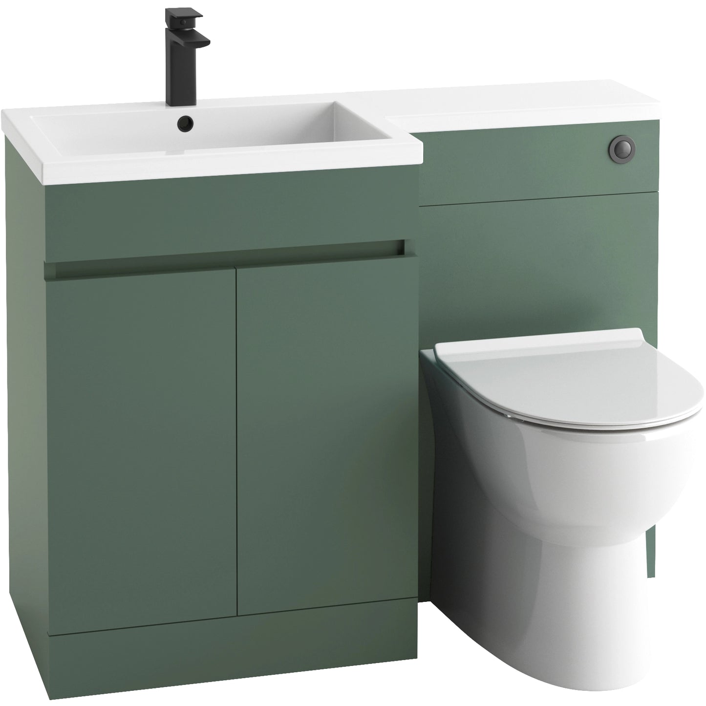 Empire L Shape Basin Sink Vanity Unit & WC Unit Furniture Set