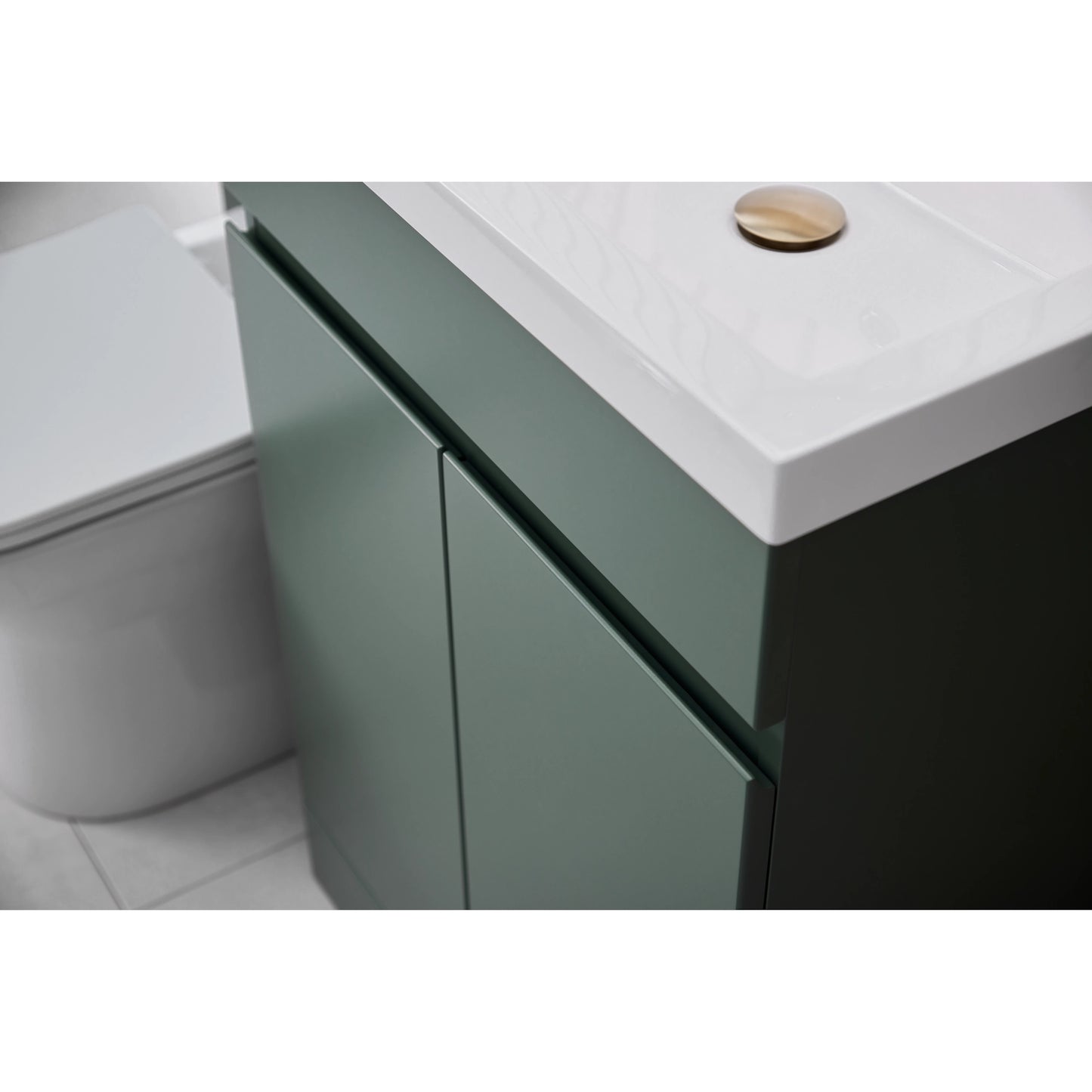 Empire L Shape Basin Sink Vanity Unit & WC Unit Furniture Set
