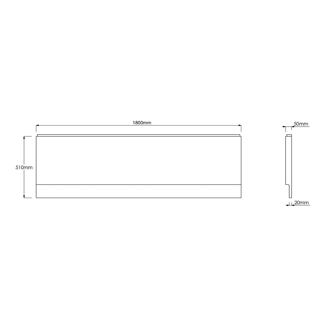 Waterproof White Gloss Bath Side Panel & End Panel