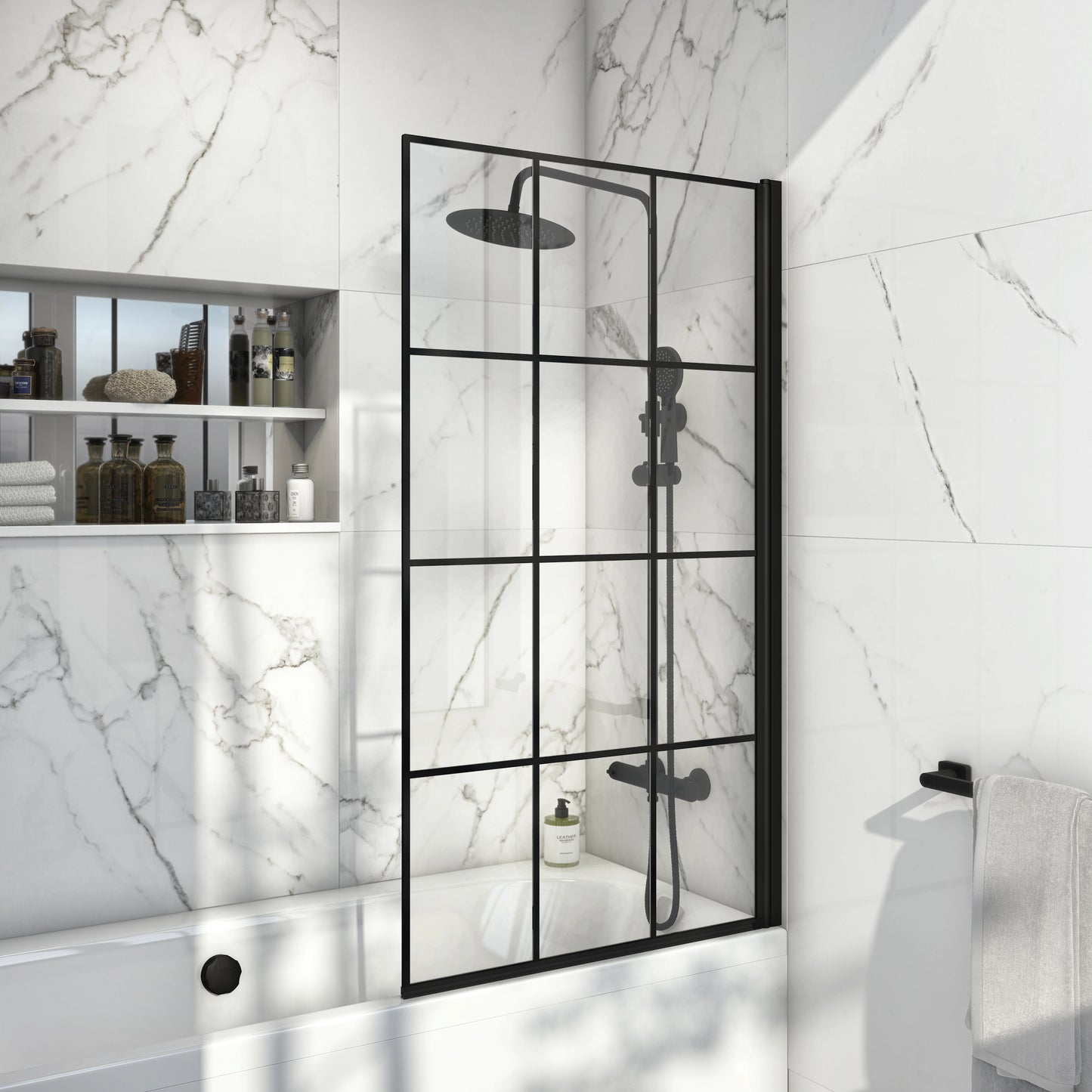 Ethereal Straight Edge Shower Bath Screen