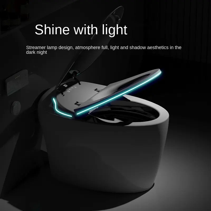 Shine with light! The design of the subtle LED in the Ishikari Smart Toilet creates a futuristic atmoshpere as well as easy use in the dark