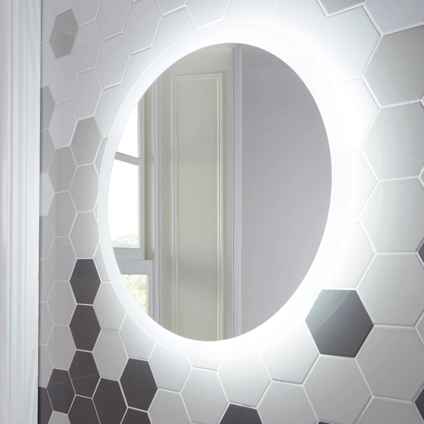 Lunar Wall Hung Round LED Mirror