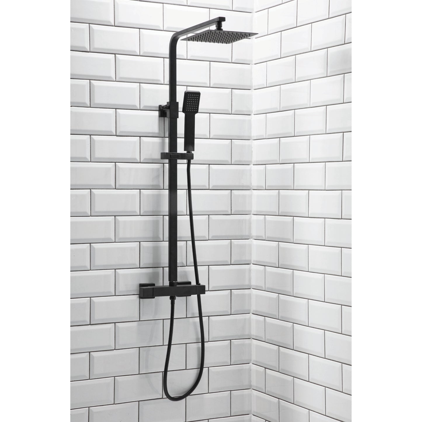 Lunar Square Rigid Riser Shower