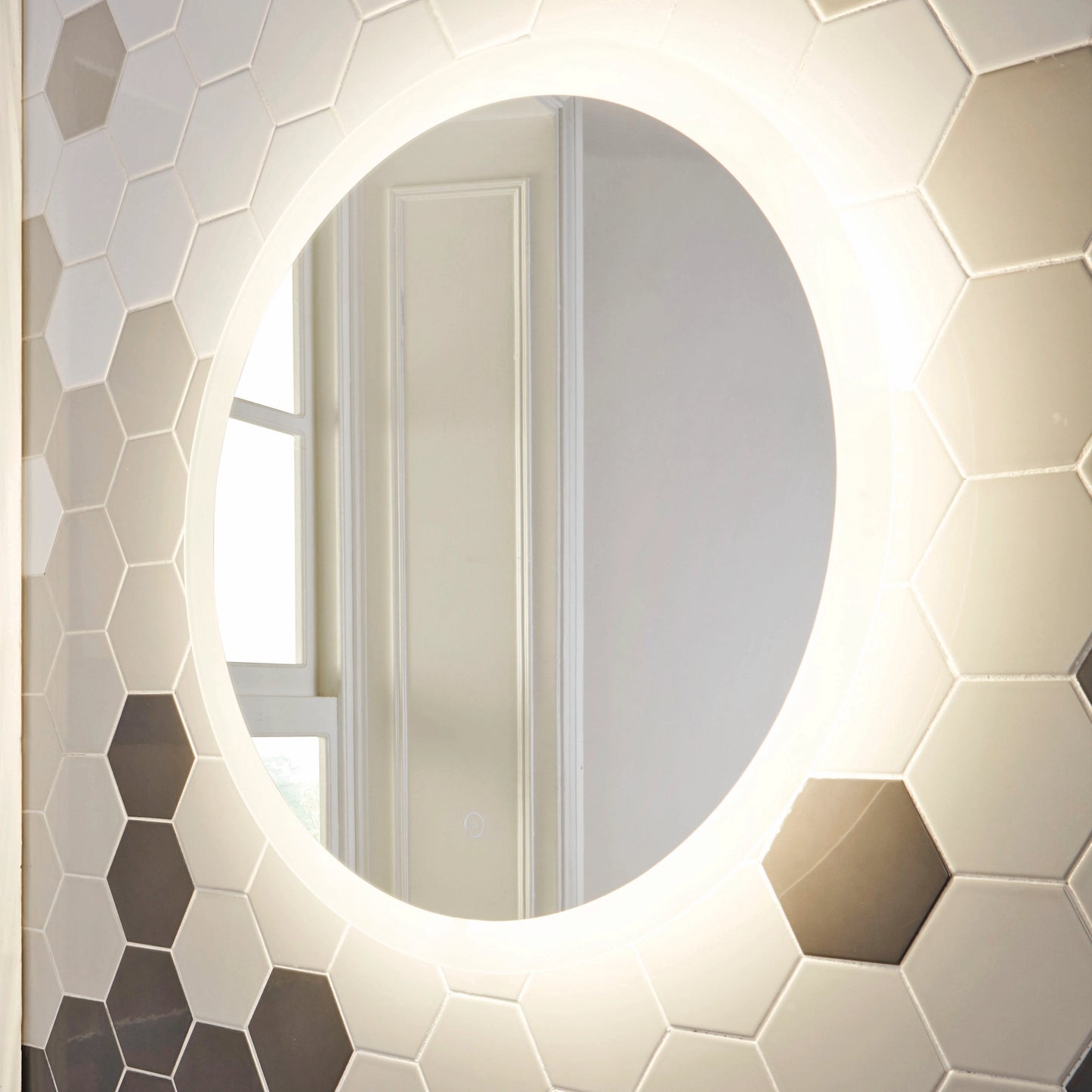 Lunar Wall Hung Round LED Mirror