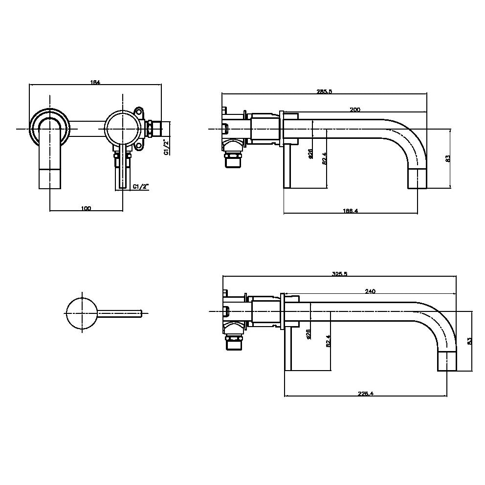 Core Wall Mounted Mono Basin Tap
