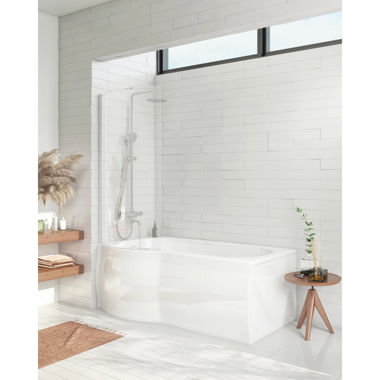 Euphoria P Shape Shower Bath 1700 x 850mm