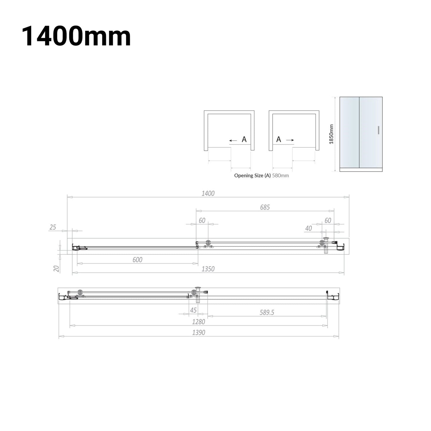 S6 Sliding Door Chrome Shower Door