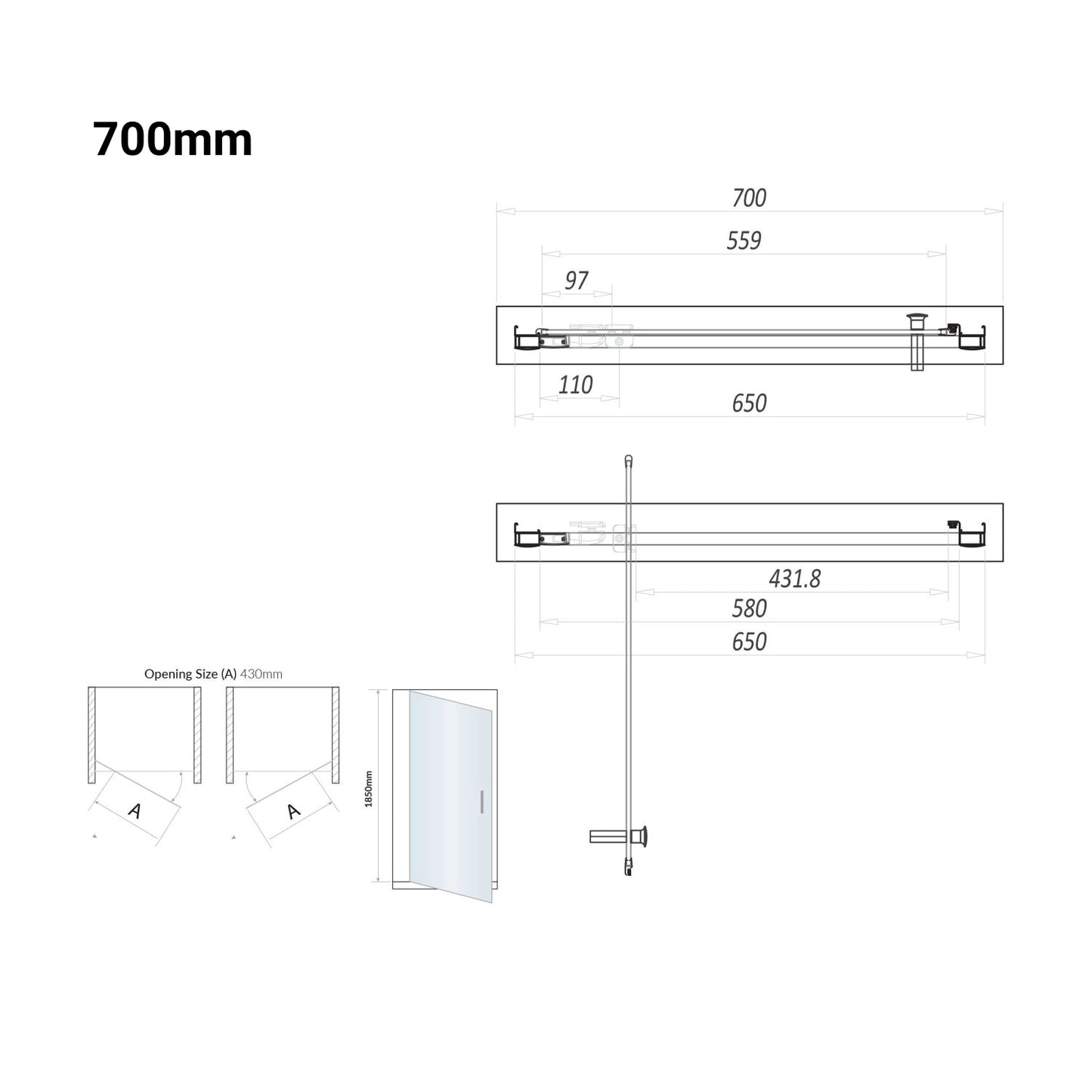 S6 Pivot Door Chrome Shower Door