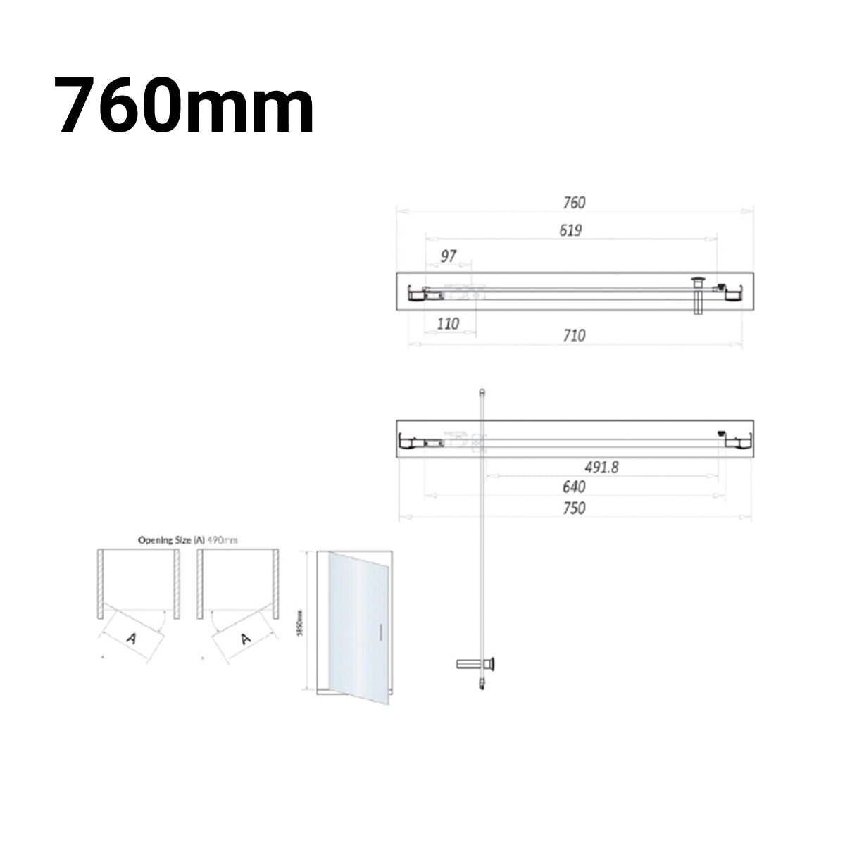 S6 Pivot Door Chrome Shower Door