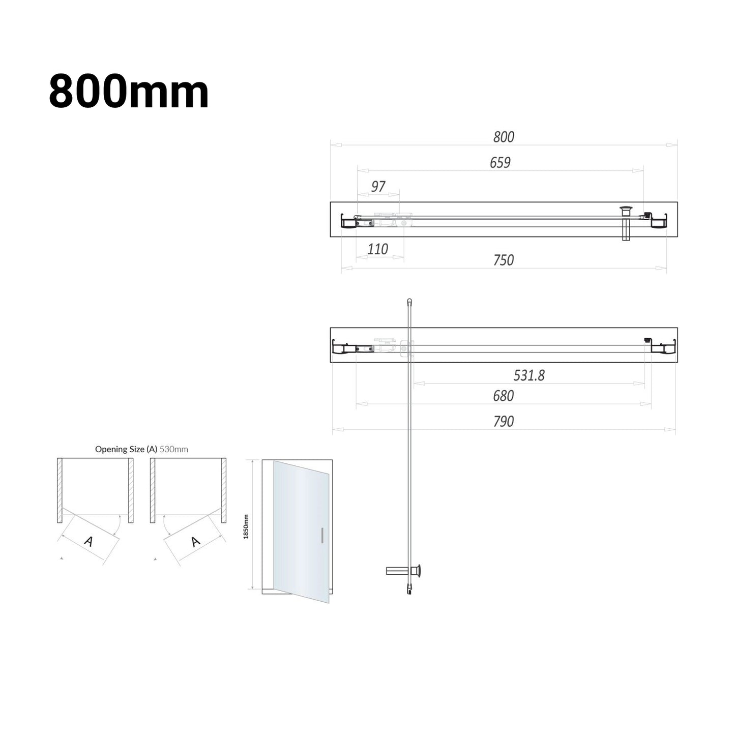 S6 Pivot Door Black Shower Door
