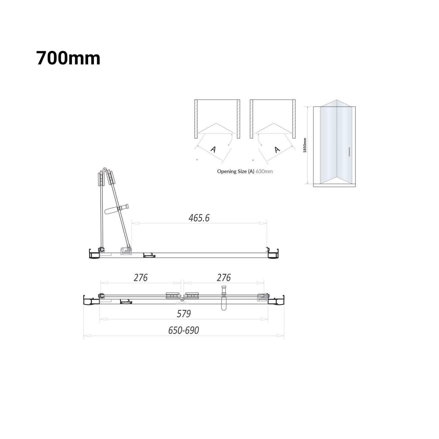 S6 Bifold Semi Frameless Chrome Shower Door