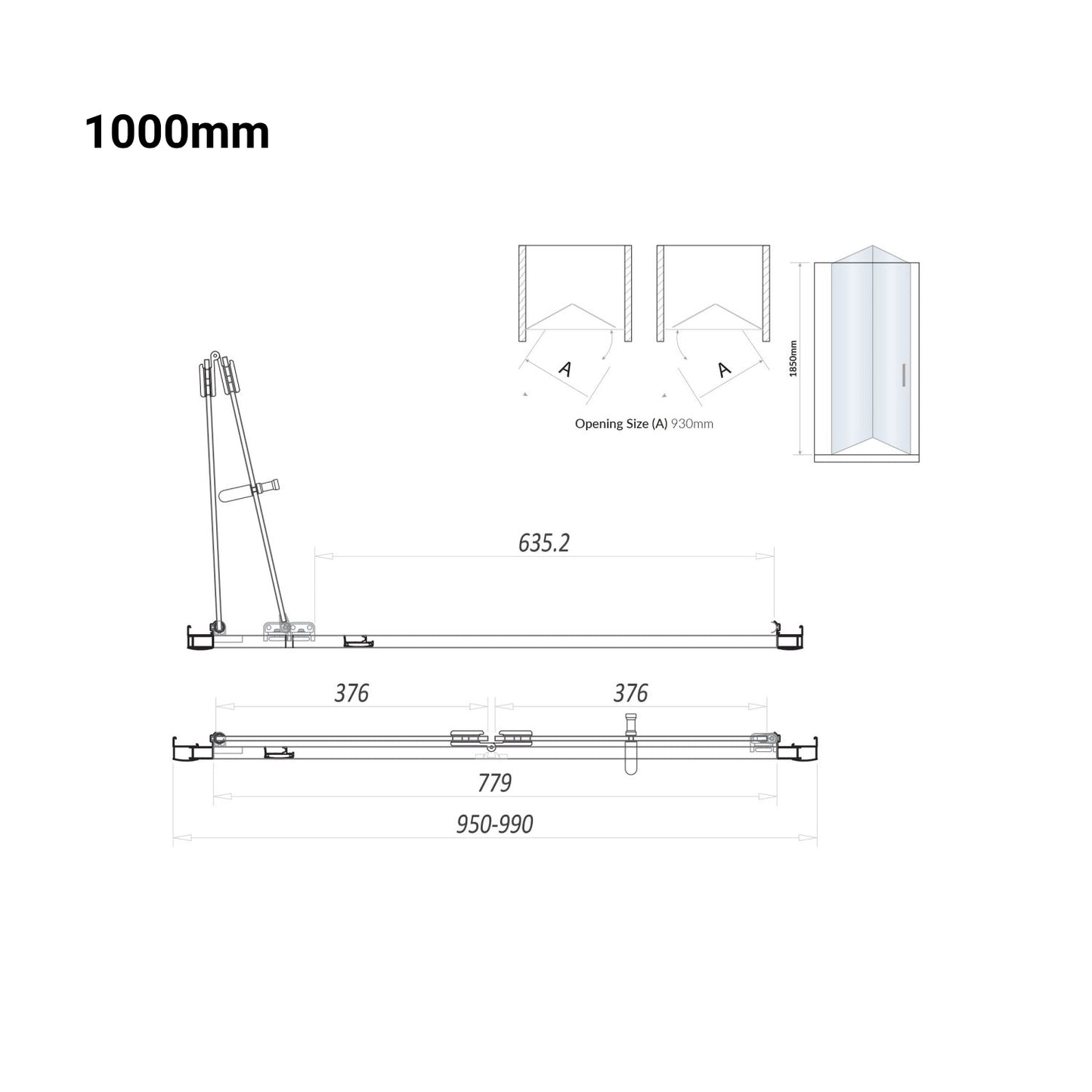 S6 Bifold Semi Frameless Chrome Shower Door