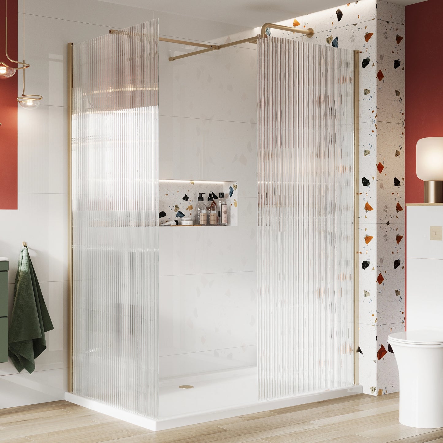 S8 Fluted Wet Room Screen Panel