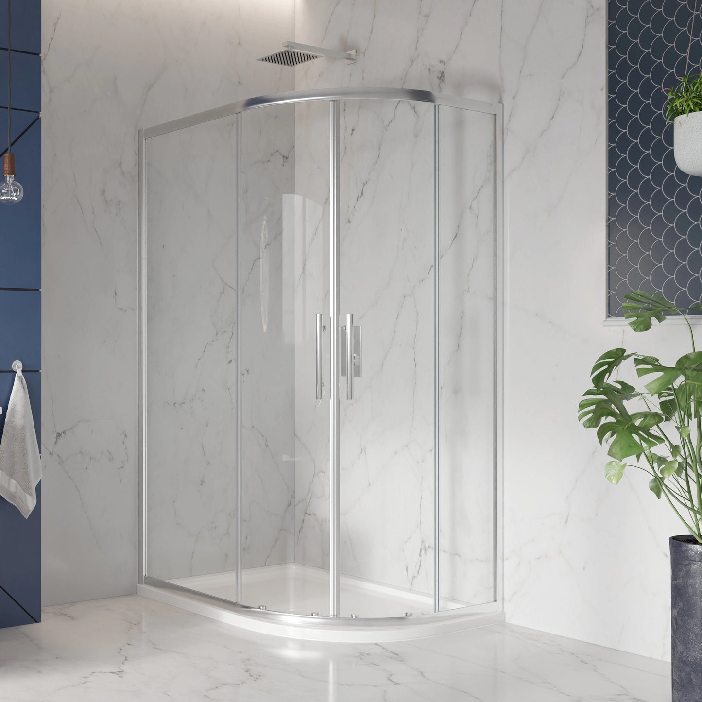 S8 Quadrant Chrome Shower Door Enclosure