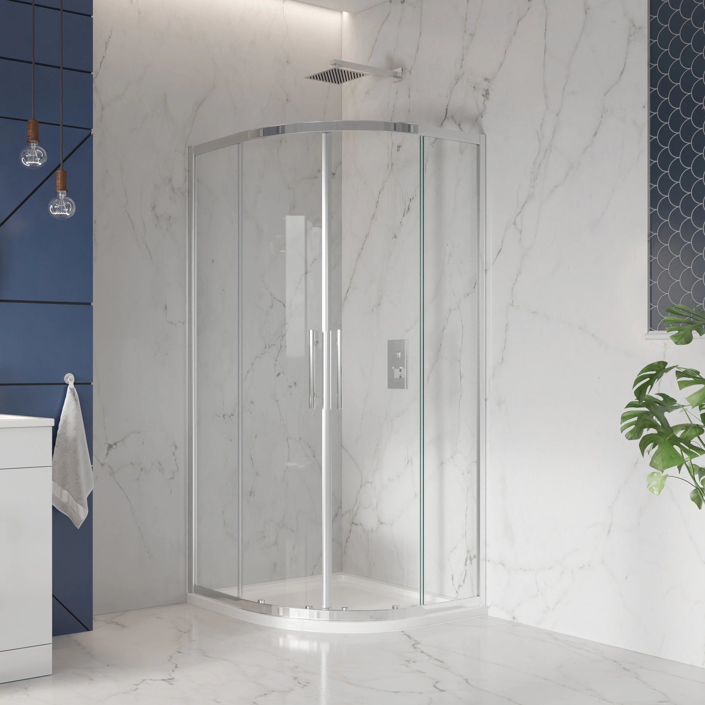S8 Quadrant Chrome Shower Door Enclosure