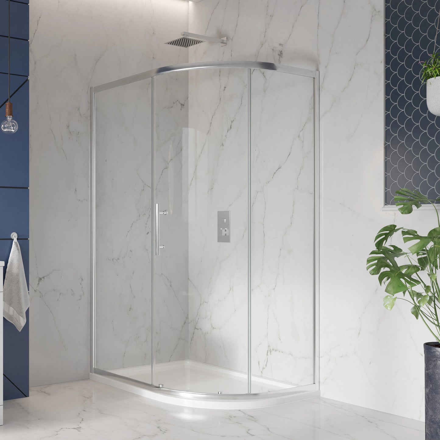 S8 Quadrant Chrome Shower Door Enclosure