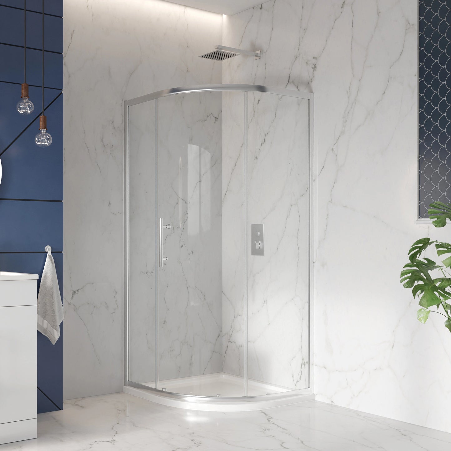 S8 Quadrant Chrome Shower Door Enclosure