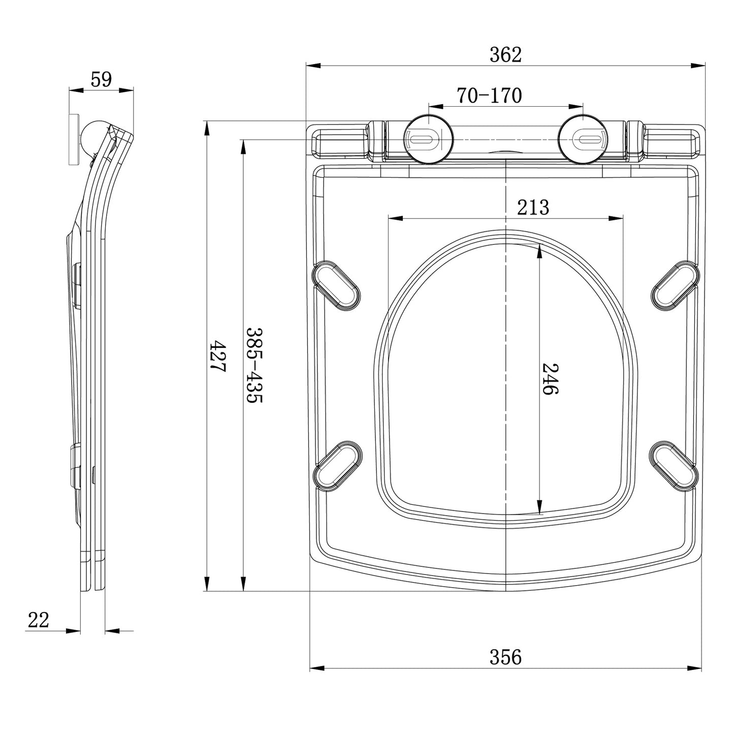 Denza White Scudo Toilet Seat