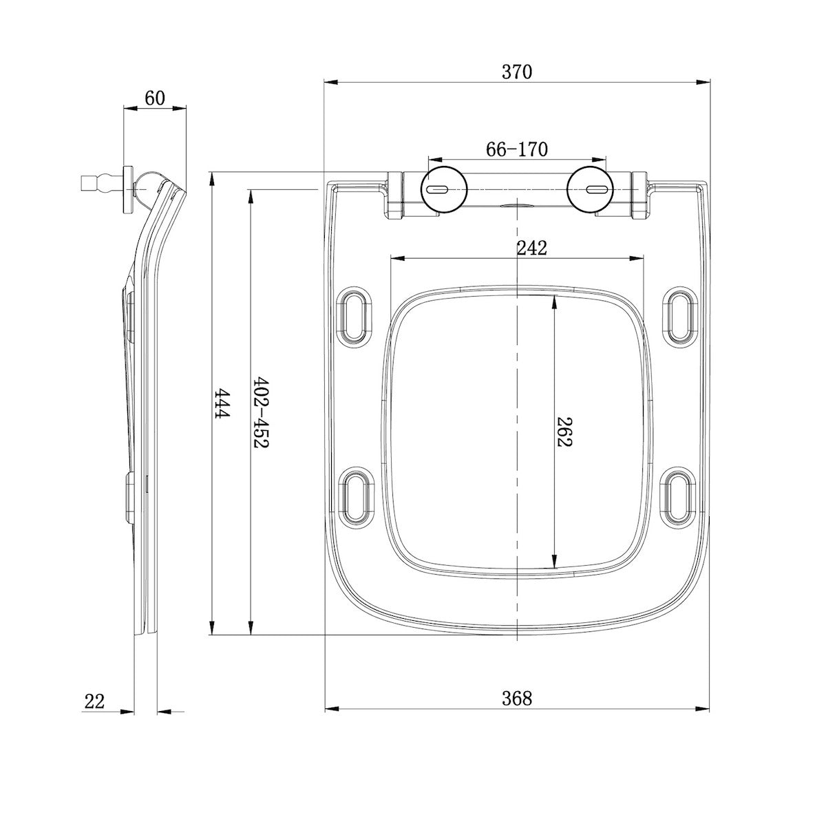 Porto White Scudo Toilet Seat