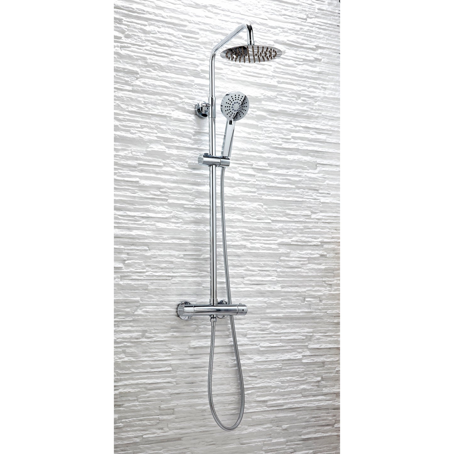 Serena Chrome Round Cool Touch Rigid Riser Shower