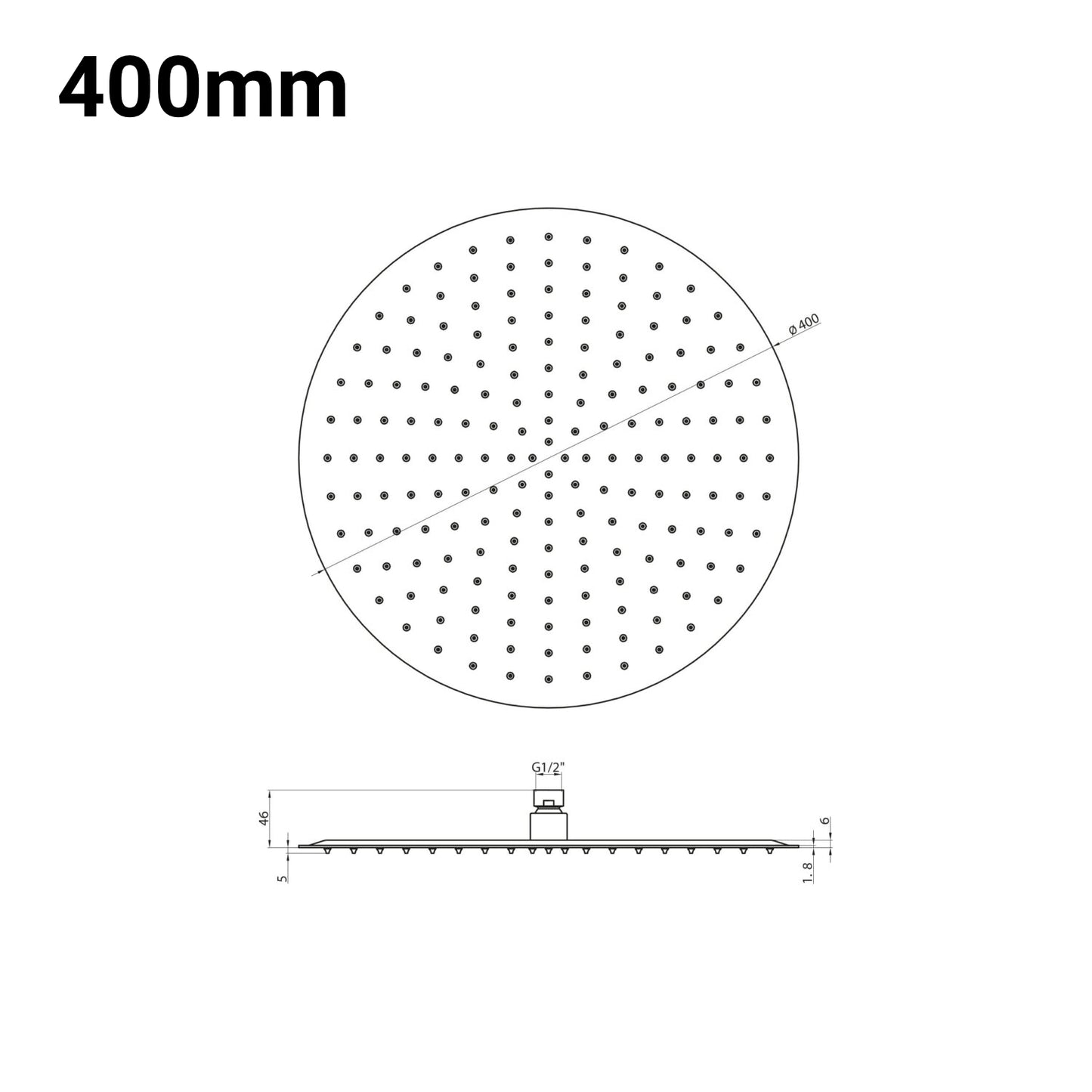 Round Stainless Steel Shower Head