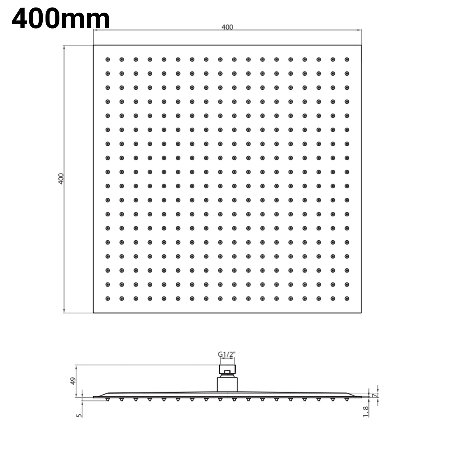 Square Stainless Steel Shower Head